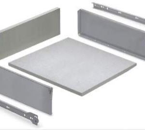 cajón metálico gris