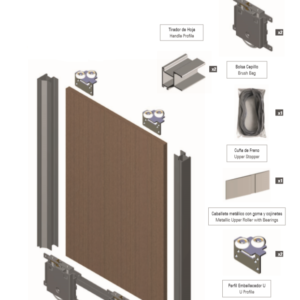 kit puerta armario corredera 16 mm